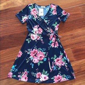 Amelia James Navy Blue Floral Dress